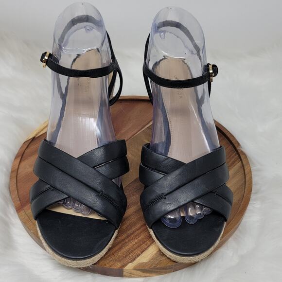 Via Spiga Women's Black Summer Strappy Espadrille 3.5" Heels 9.5 NWT - Picture 1 of 6